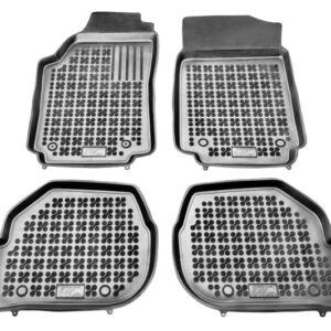 Salona grīdas paklājiņi gumijas, 4 gab. BASIC, Aizmugurē/Priekšā, komplekts, krāsa melna, paredzēts AUDI A4 B6, A4 B7; SEAT EXEO, EXEO ST 11.00-05.13, Sedans